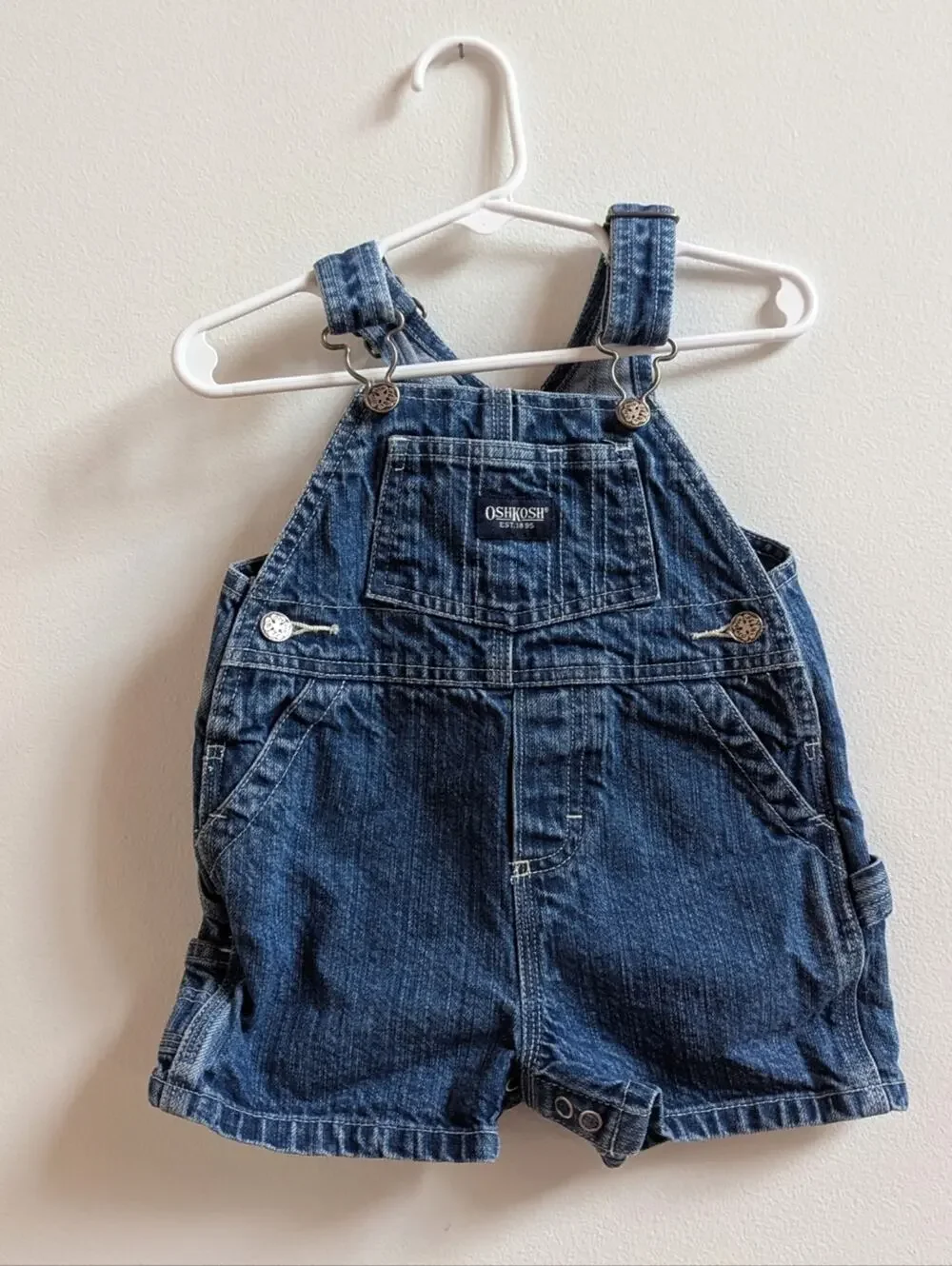 Vtg Y2K Oshkosh B'gosh Shortalls 3-6m Denim ClassicChildhood